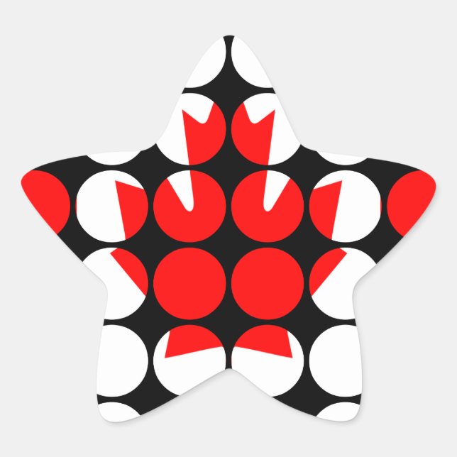 Adesito Estrela Canadá Na moda Girly Chic Bolinhas Canada Flag (Frente)