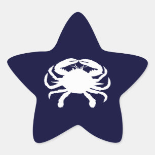 Adesito Estrela Caranguejo em Forma Azul e Branco