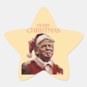 Adesito Estrela Cartão de Natal Engraçado Trump Papai Noel