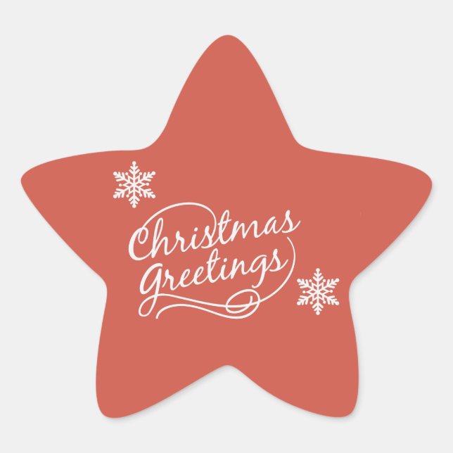 Adesito Estrela Cartões de natal Vermelhos Com Palitos De Neve (Frente)
