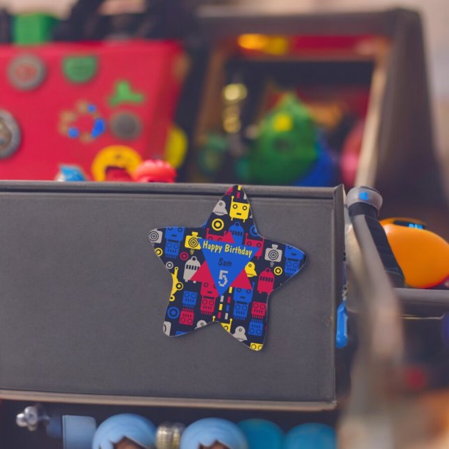 Adesito Estrela Cartoon de Aliens Robots (robot alien patternparty theme sticker,birthday party sticker,gift pack,envelope,return gift sticker)