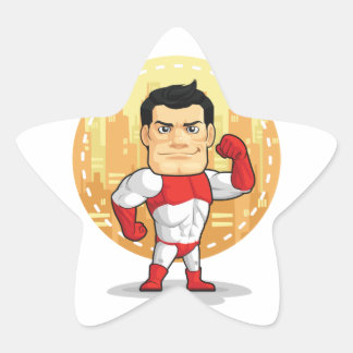 Adesito Estrela Cartoon de Super-Herói