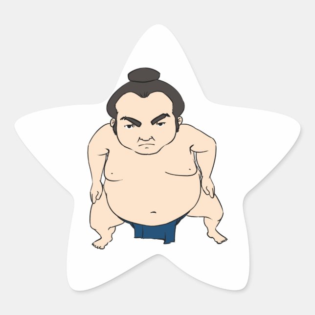 Adesito Estrela Cartoon Japonês Sumo Wrestler (Frente)