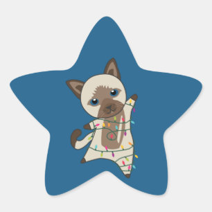 Adesito Estrela Cat Christmas Snow Winter Animals Cats Star Sticke