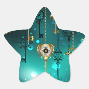 Adesito Estrela Chaves de Esqueleto Anticas em Fundo Verde