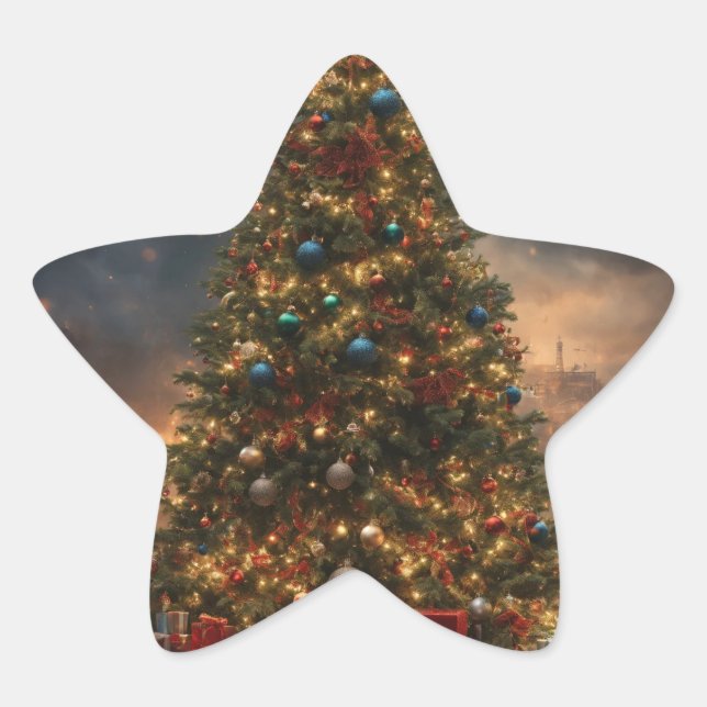 Adesito Estrela Christmas Tree Star Sticker (Frente)