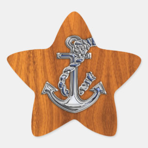 Adesito Estrela Chrome Rope Anchor em Teak Veneer