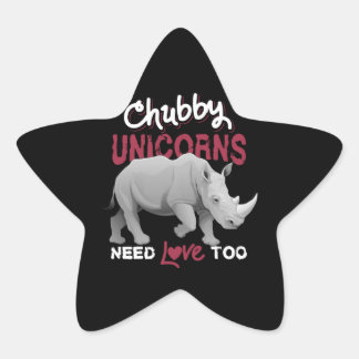 Adesito Estrela Chubby Unicorns Precisa De Amor Demasiado Rinocero