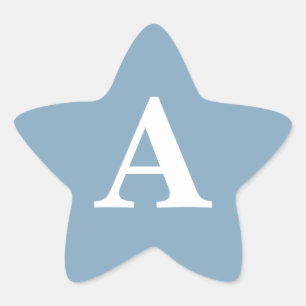 Adesito Estrela Chuveiro de Noiva Simples Monogramas Branco Azul E