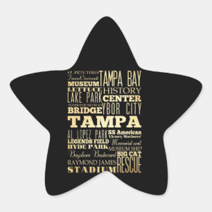 Adesito Estrela Cidade de Tampa da arte da tipografia do estado de
