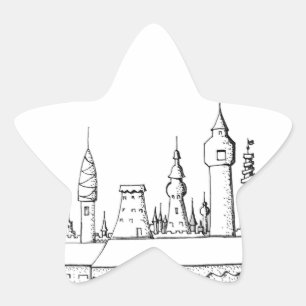 Adesito Estrela cidade fabulosa. trabalho de arte. preto e branco