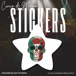 Adesito Estrela Cinco de Mayo Mexican Skull Stickers