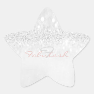 Adesito Estrela Cinzas Sparkly da estrela do rosa do brilho do