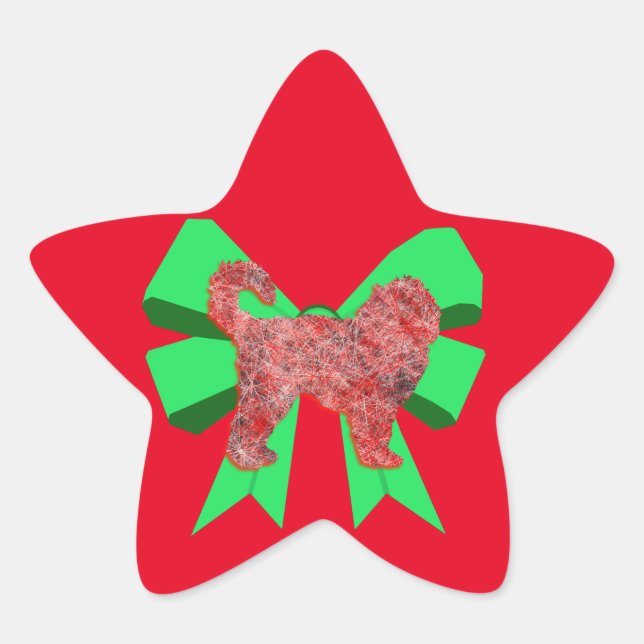Adesito Estrela Cockapoo Cachorro Silhout Arco Verde Natal (Frente)