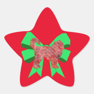 Adesito Estrela Cockapoo Cachorro Silhout Arco Verde Natal