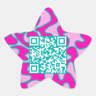 Adesito Estrela Código QR Brilhante Rosa Brilhante Moderno Legal