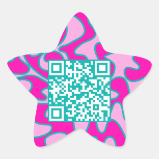 Adesito Estrela Código QR Brilhante Rosa Brilhante Moderno Legal