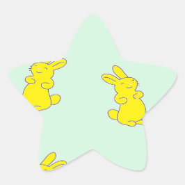 Adesito Estrela Coelhinhos amarelos felizes no chalé