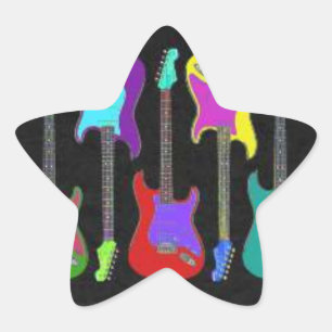 Adesito Estrela Colorida Guitars Star Sticker