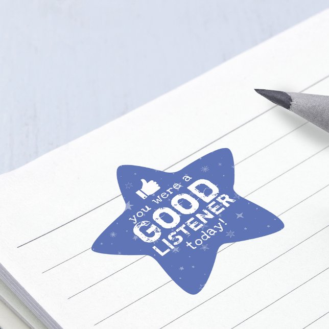 Adesito Estrela Comentário Positivo Bom Ouvinte Professor (Positive Feedback Good Listener Teacher Star Sticker)