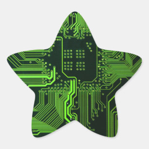 Adesito Estrela Conselho do circuito do computador legal - Verde