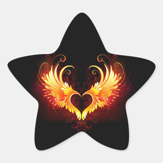 Adesito Estrela Coração do Anjo Fogo com Asas (Frente)