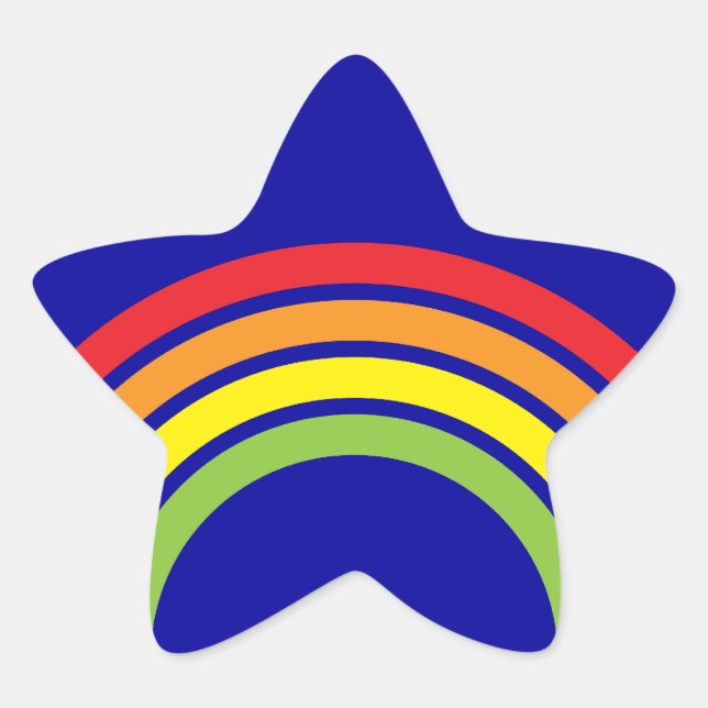 Adesito Estrela coração do arco-íris retrô (Frente)