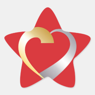 Adesito Estrela Coração Dourado e Namorados prateado