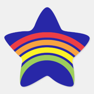 Adesito Estrela coração retro do arco-íris