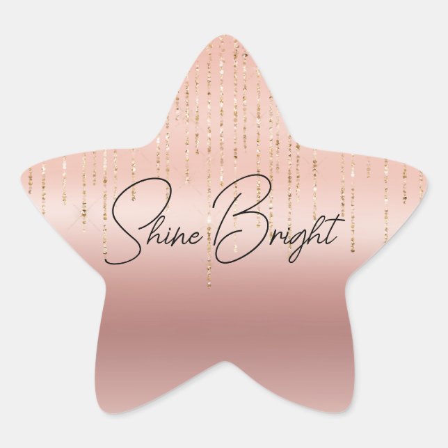 Adesito Estrela Cordões Glam Dourado Rosa (Frente)