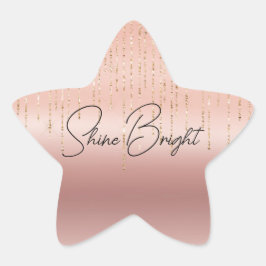 Adesito Estrela Cordões Glam Dourado Rosa