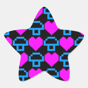 Adesito Estrela Corey Tiger 80s Cogumelos Corações 8-bit