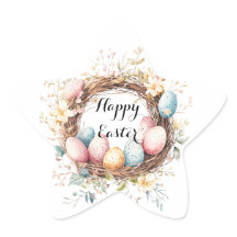 Coroa corante de ovos de Páscoa com flo