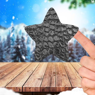 Adesito Estrela Couro Preto de Alligador