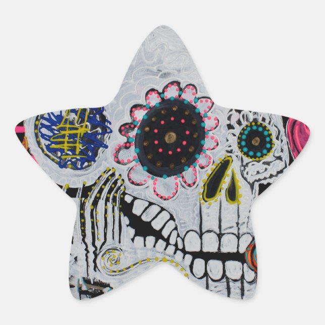 Adesito Estrela Crânio de Açúcar com Rosas (Frente)