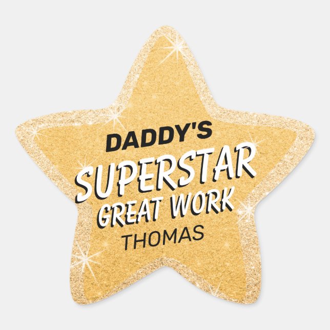 Adesito Estrela Crianças divertidas de escolas de casa Douradas (Frente)