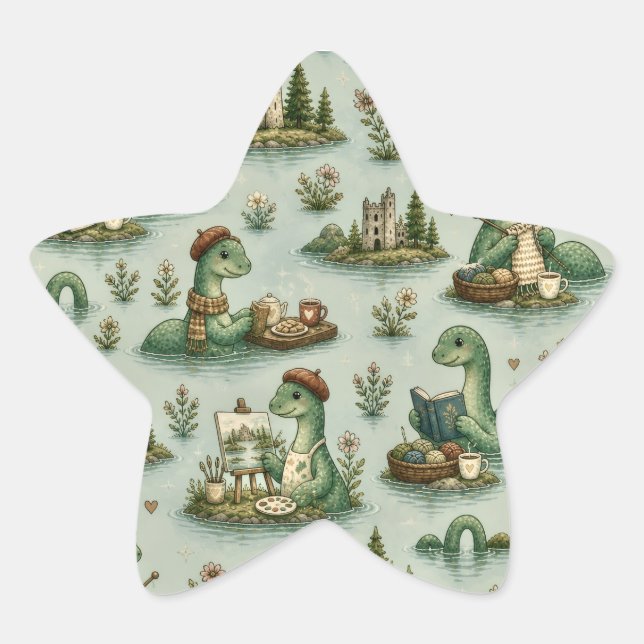 Adesito Estrela Críptidos Aconchegantes Nessie Monstro do Lago Nes (Frente)