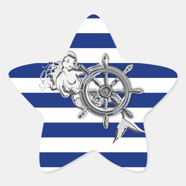 Adesito Estrela Cromo como Sereia em Stripes Náuticas (Frente)