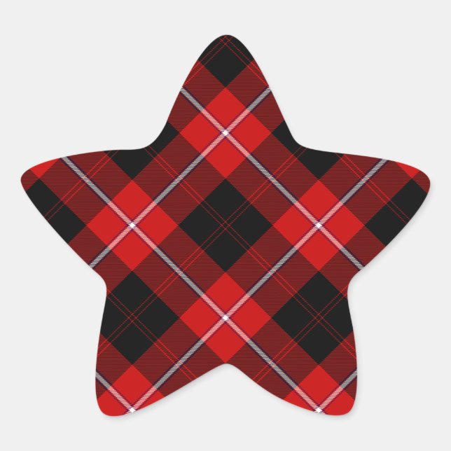 Adesito Estrela Cunningham Tartan Red Xadrez Negra (Frente)