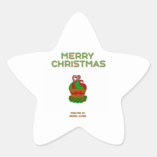 Adesito Estrela Cupcake de Natal - Sticker