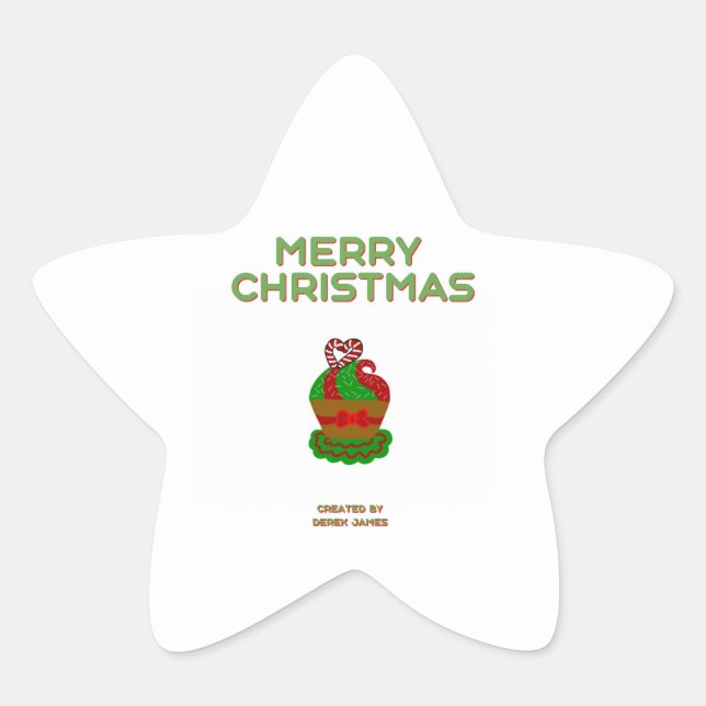 Adesito Estrela Cupcake de Natal - Sticker (Frente)