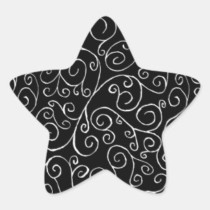 Adesito Estrela Curvas de Rolagem Brancas em Preto