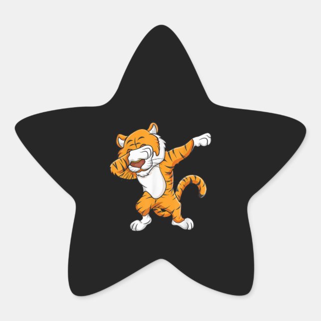 Adesito Estrela Dabbing Tiger Squad Futebol Mascot Engraçado Dab (Frente)