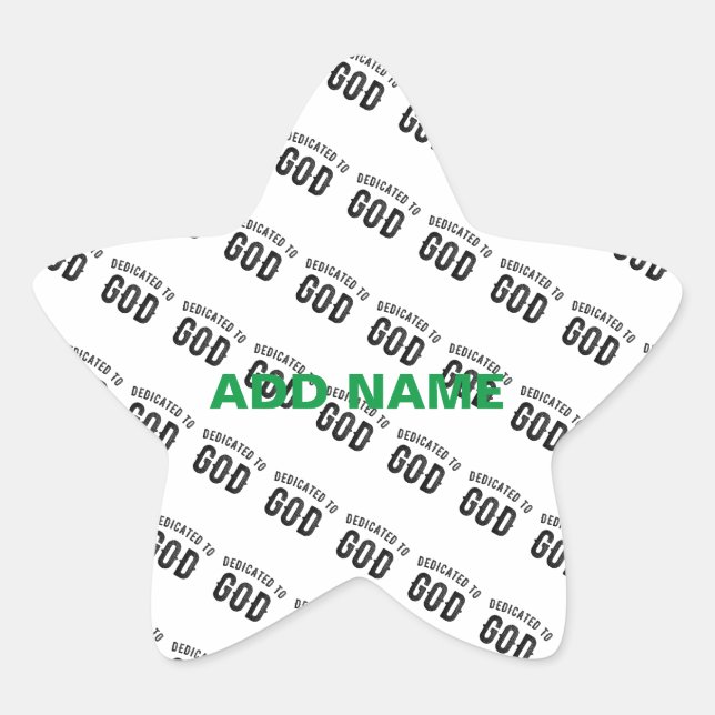 ADESITO ESTRELA DEDICADO A DEUS TEXTO NEGRO PERSONALIZÁVEL LEGAL (Frente)