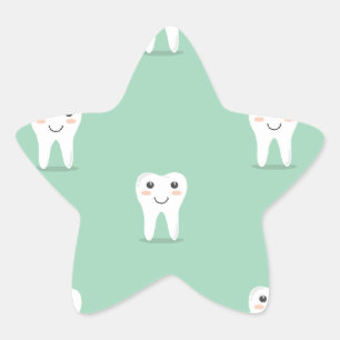 Adesito Estrela Dente feliz Kawaii