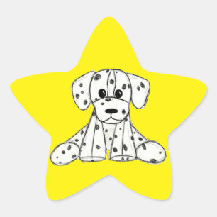 Adesito Estrela Desenho simples de um cão dalmata de pelúcia em pr