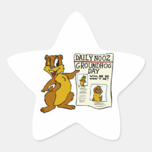 Adesito Estrela Desenhos animados bonitos Groundhog com dia de