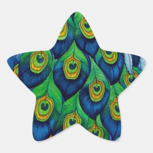 Adesito Estrela Design Clássico de Peacock e Dragonfly