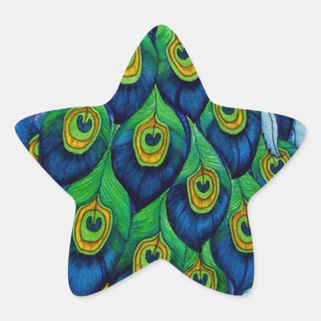 Adesito Estrela Design Clássico de Peacock e Dragonfly (Frente)