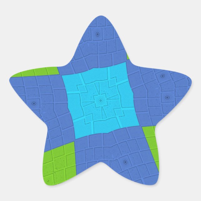 Adesito Estrela Design de Impressão de Arte Ciana Azul Belo e Belo (Frente)